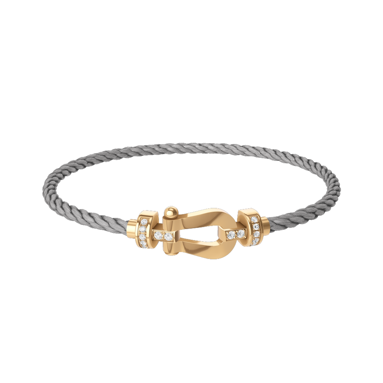 Fred Force 10 Medium Yellow Gold and Diamond Pavé Cable